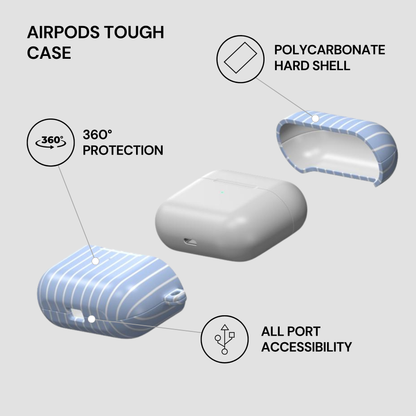 Blue Linen Airpods Case Layers