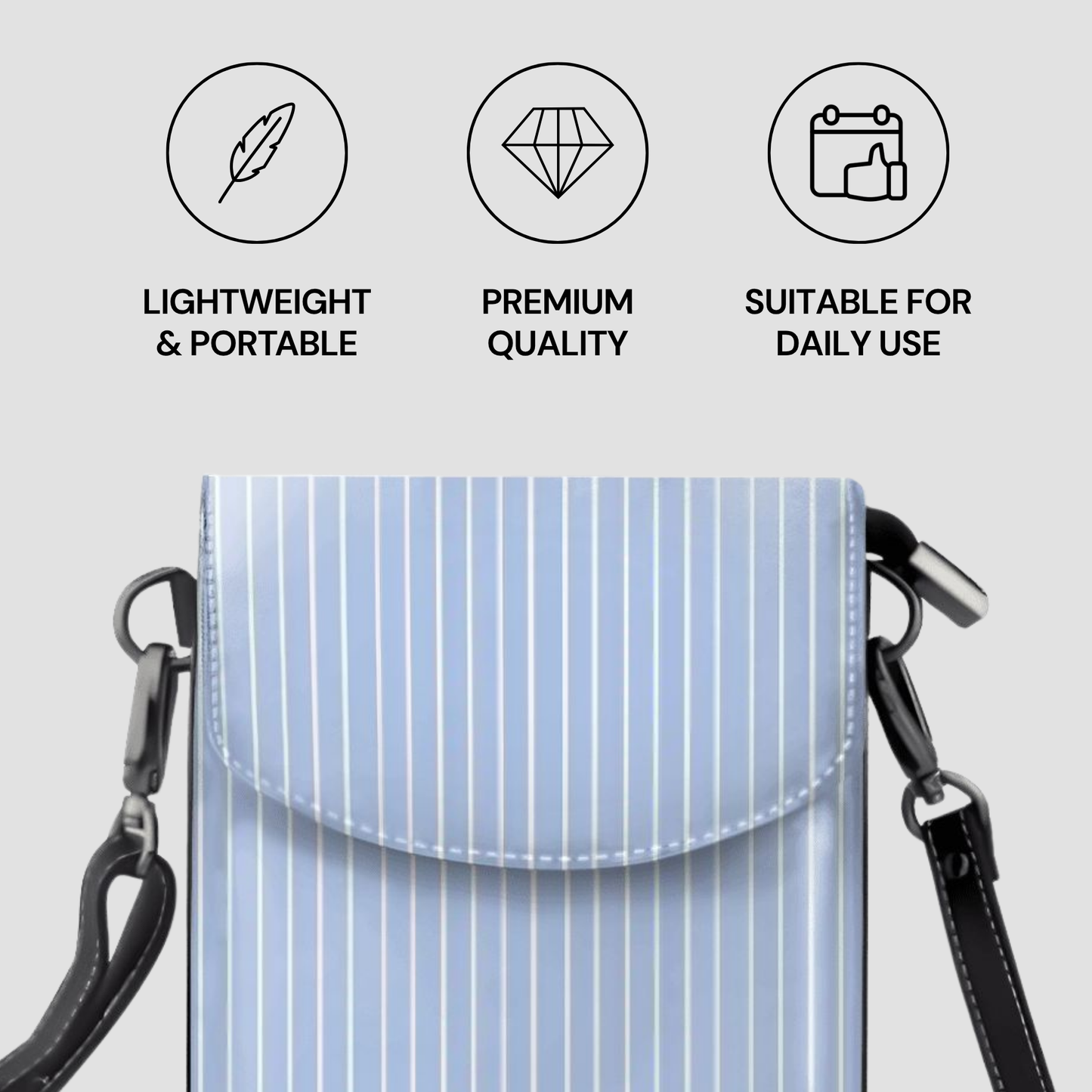 Blue Linen | Crossbody Phone Purse