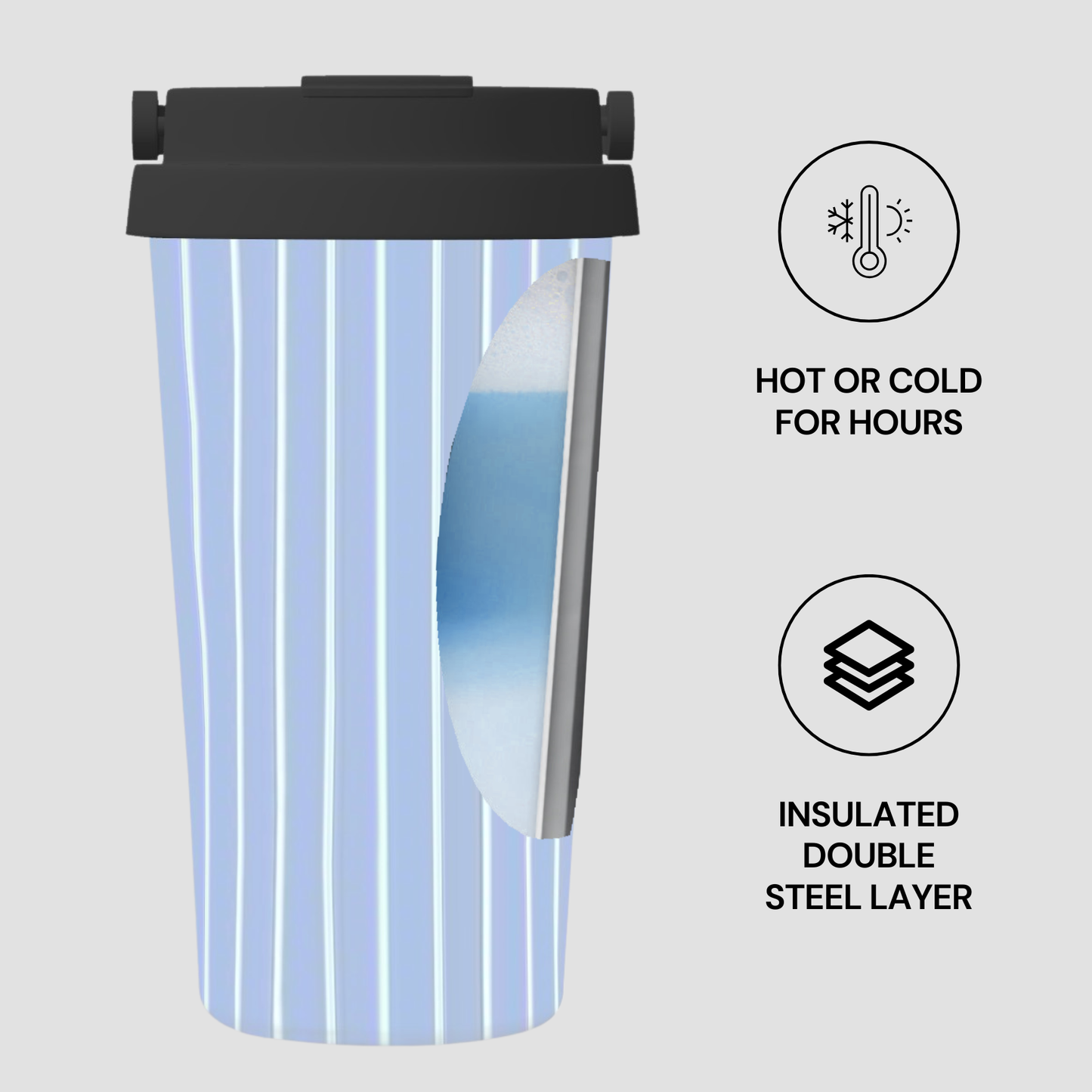 Blue Linen | Insulated Travel Mug