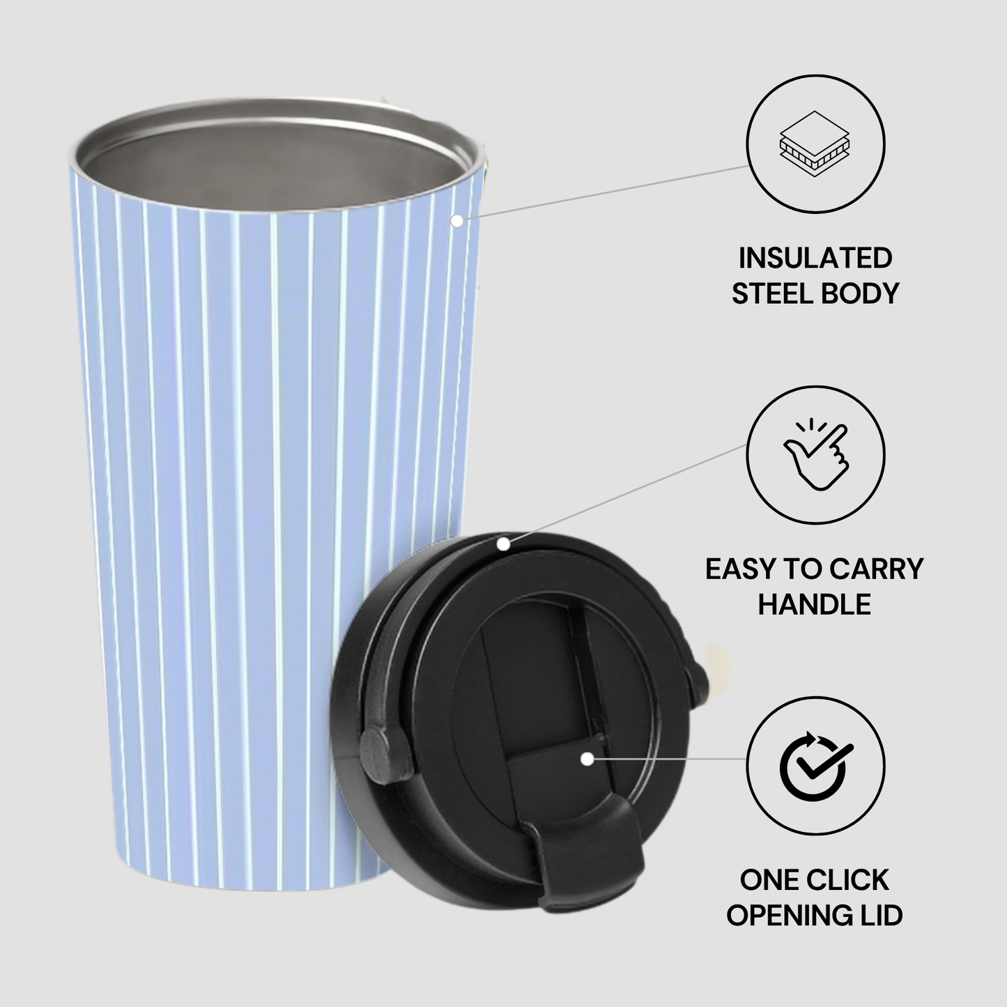 Blue Linen | Insulated Travel Mug