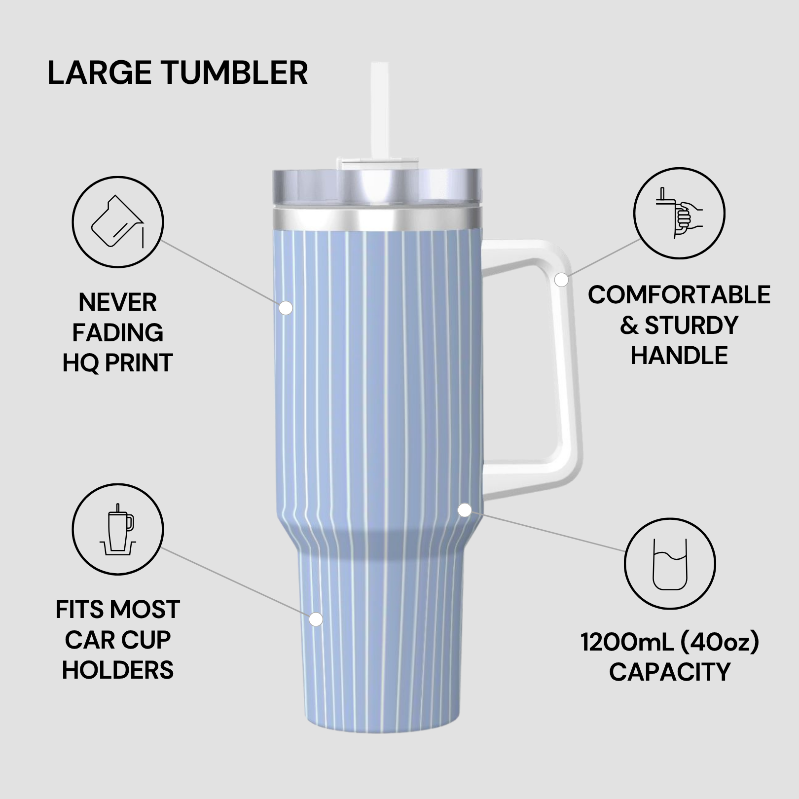 Blue Linen Tumbler main features 2