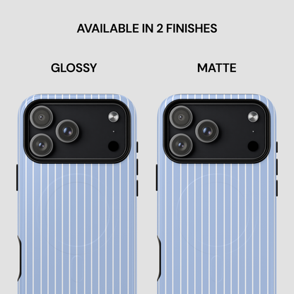 Two phone cases, one glossy and one matte, on a light gray background.