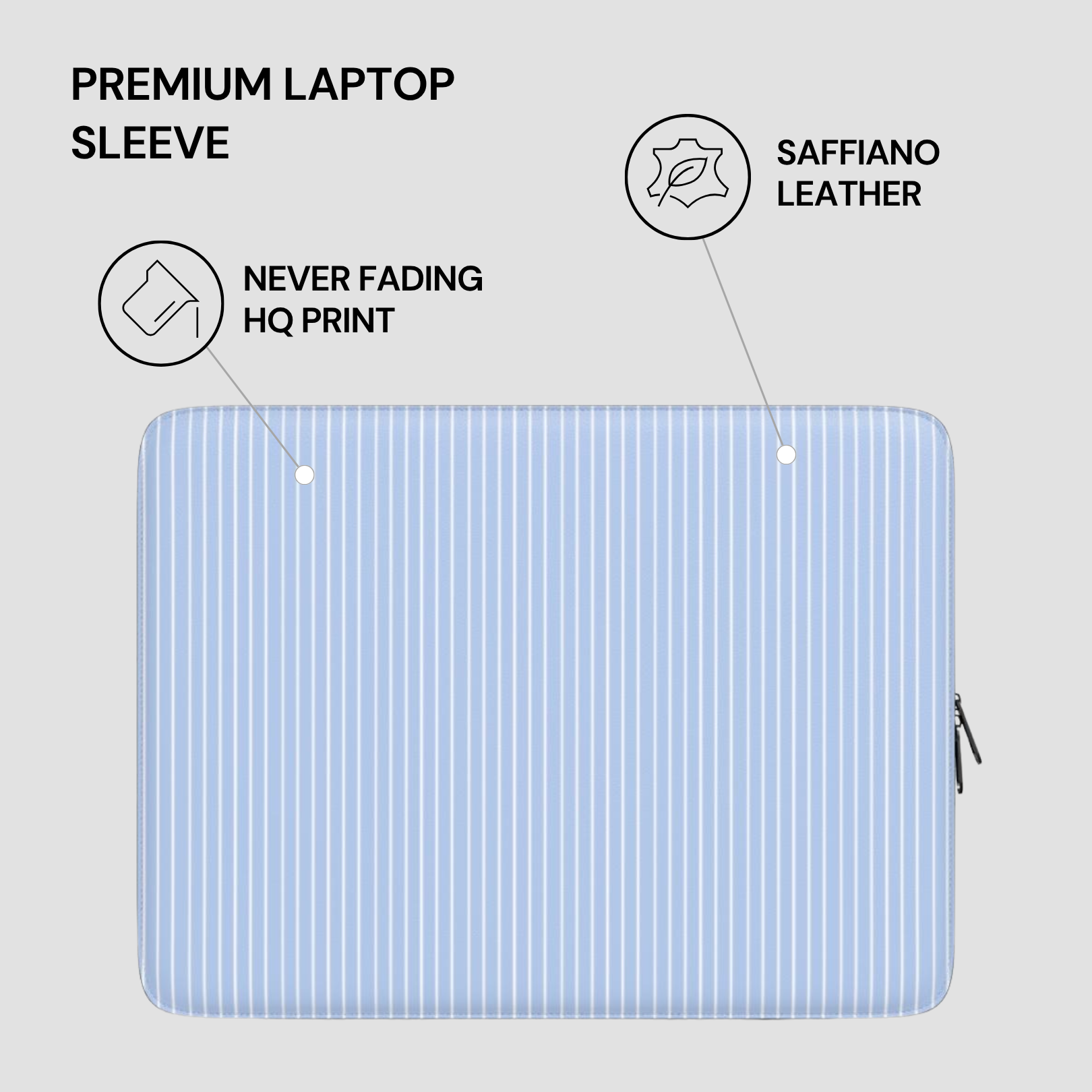 Blue Linen Premium Laptop Sleeve Features