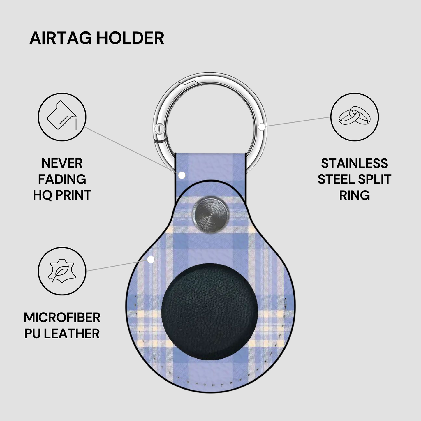 Bluebell Plaid | Airtag Holder