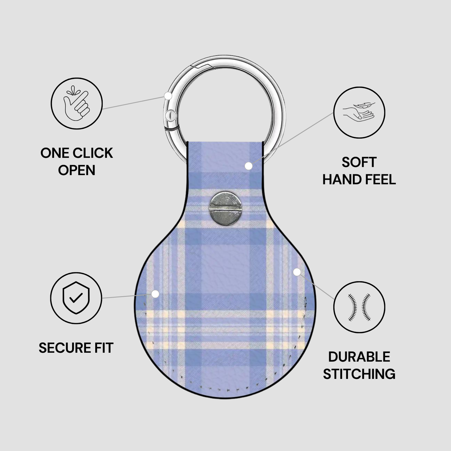 Bluebell Plaid | Airtag Holder