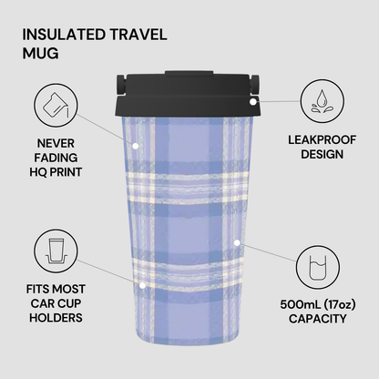 Bluebell Plaid | Insulated Travel Mug
