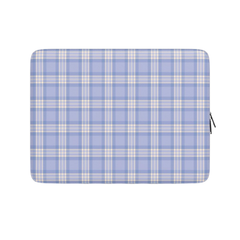 Plaid patterned laptop sleeve on a white background