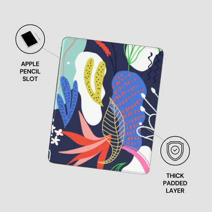 Colorful case with abstract design on a white background