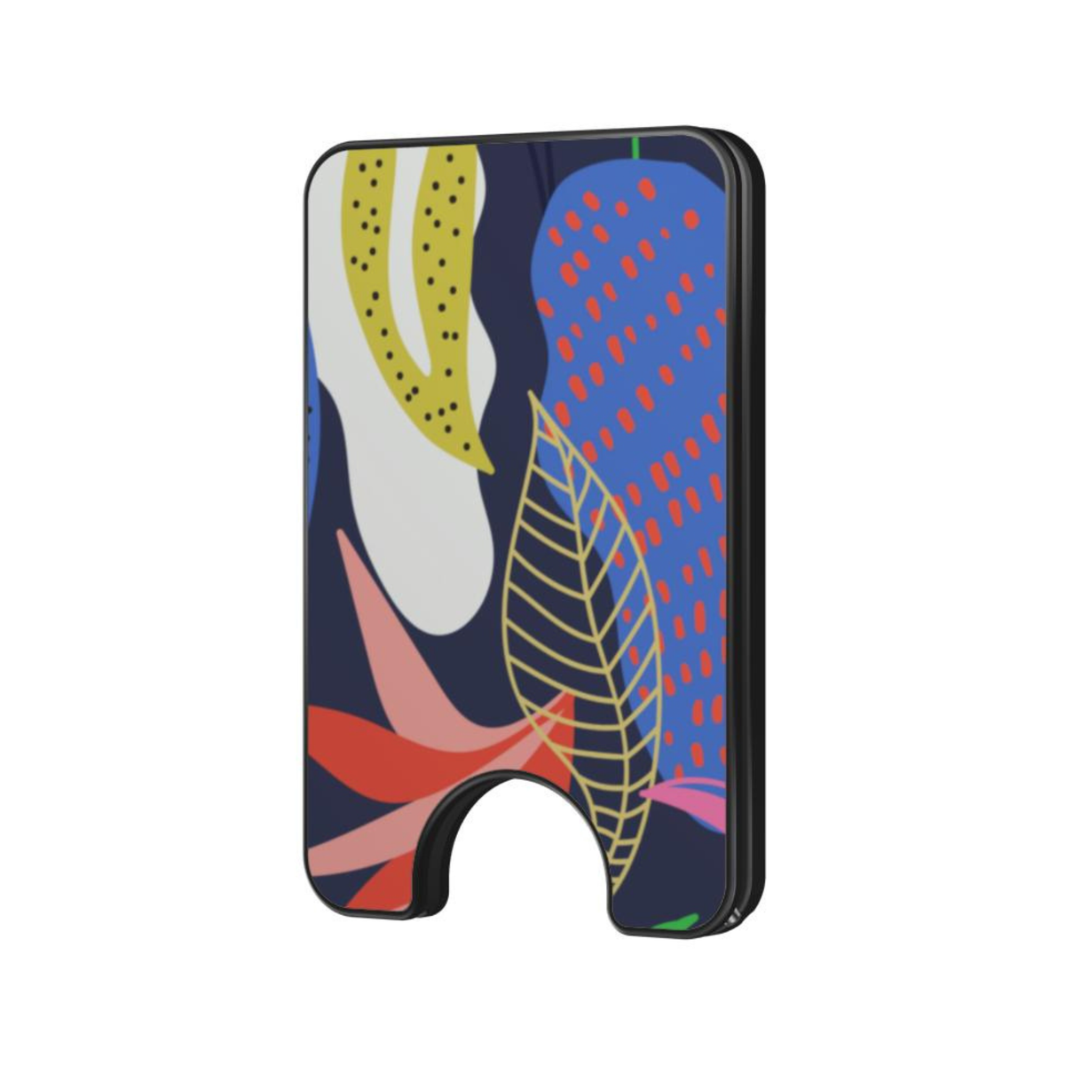 Botanic Muse Magnetic Wallet with abstract botanical print
