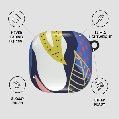 Colorful case with design features on a gray background