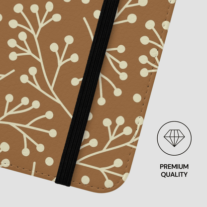 Product with brown pattern and black strap on a white background, featuring a 'Premium Quality' label.