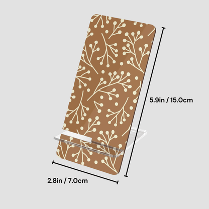 Rectangular mat with floral pattern and measurements on a light gray background