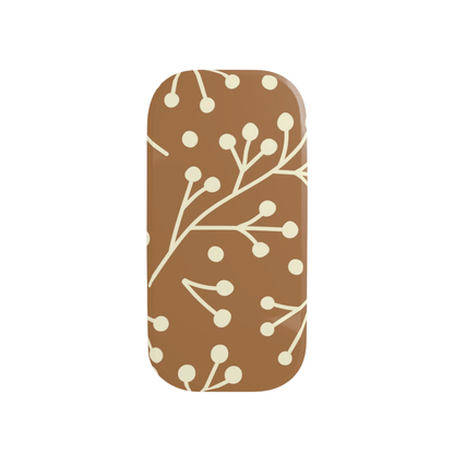 Phone case with floral pattern on a brown background