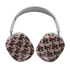 Floral-patterned headphones on a white background