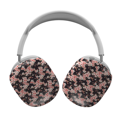 Floral-patterned headphones on a white background