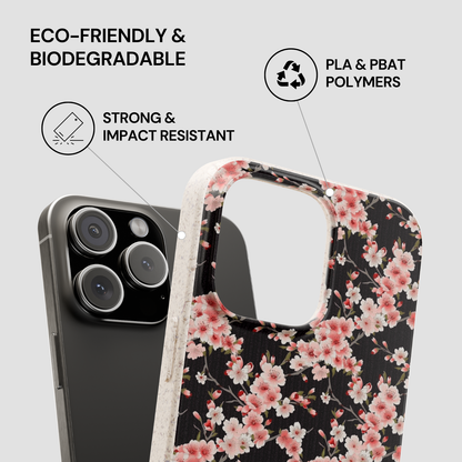 Floral phone case with eco-friendly and biodegradable features on a gray background | Casenari