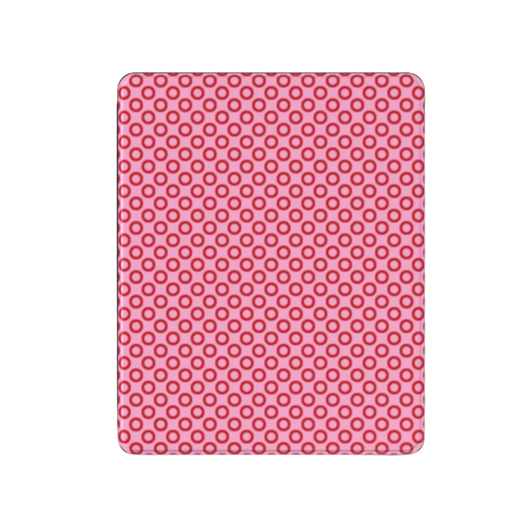 Pink silicone mat with circular pattern on a white background
