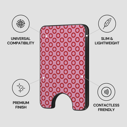 Cherry Loop Magnetic Wallet showing secure design, premium quality, and impact resistant features
