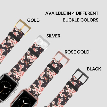 Floral patterned watch bands in various colors on a light gray background | Casenari