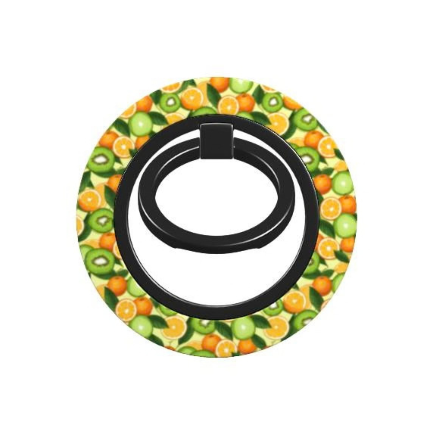 Phone ring holder with fruit pattern on a white background