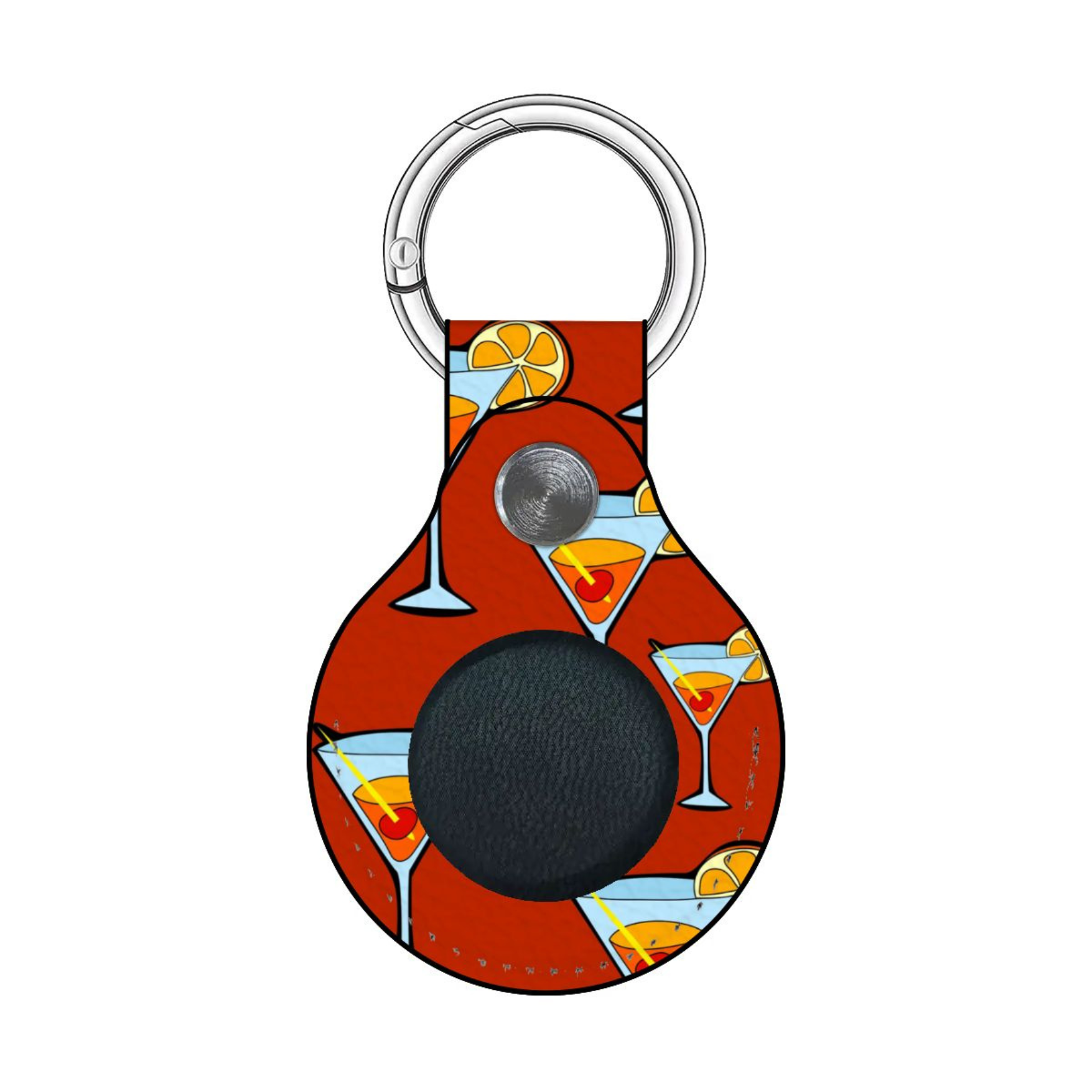 Keychain with cocktail design on a white background