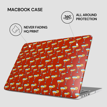 Laptop case with martini glass pattern on a white background