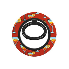 Phone ring holder with cocktail design on a red background