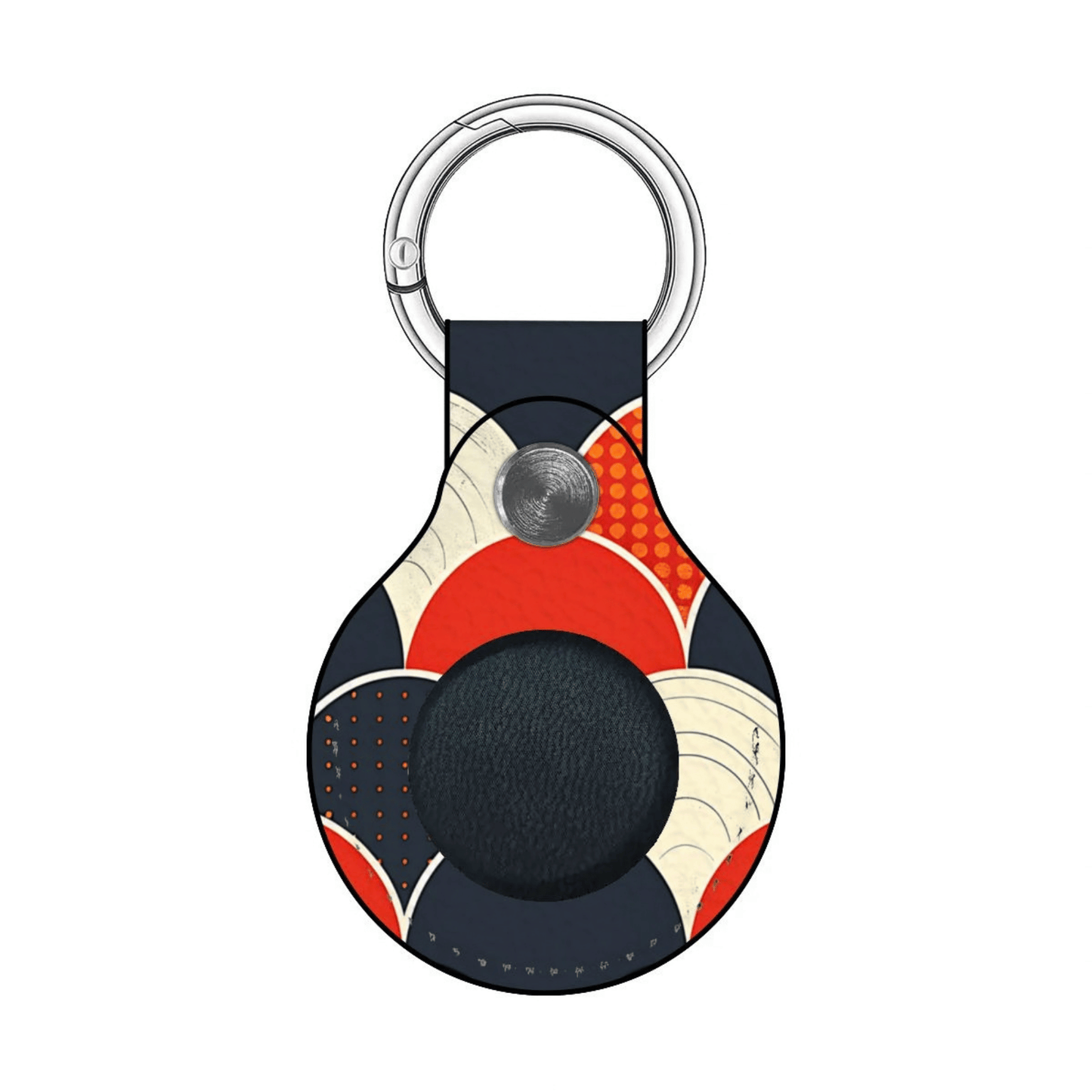 Keychain with geometric pattern on a white background