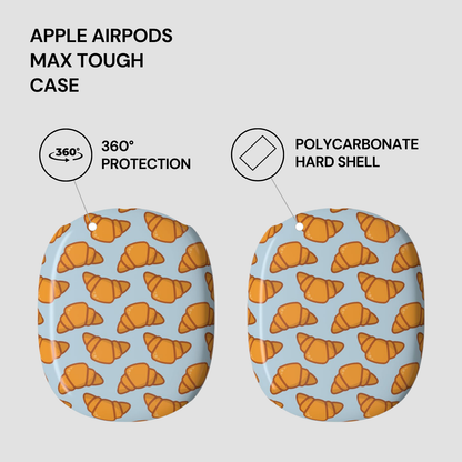 Apple AirPods Max Tough Case with croissant pattern on a light gray background | Casenari