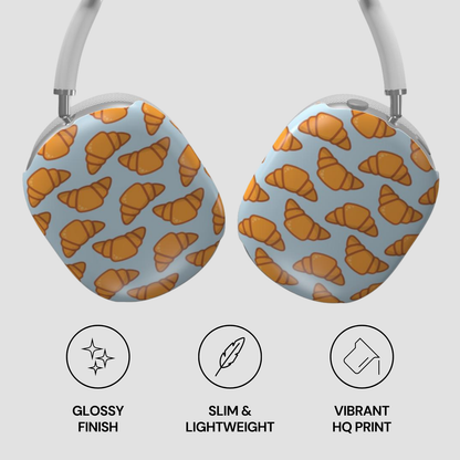 Airpod Max with croissant pattern on a light gray background | Casenari