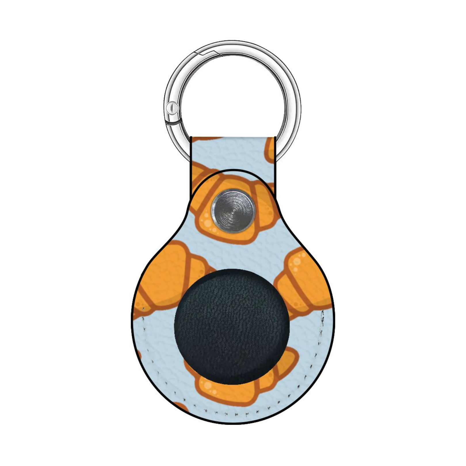Keychain with a design of croissants on a blue background | Casenari