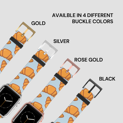 Basketball patterned watch strap with gold, silver, rose gold, and black buckles on a light gray background. | Casenari