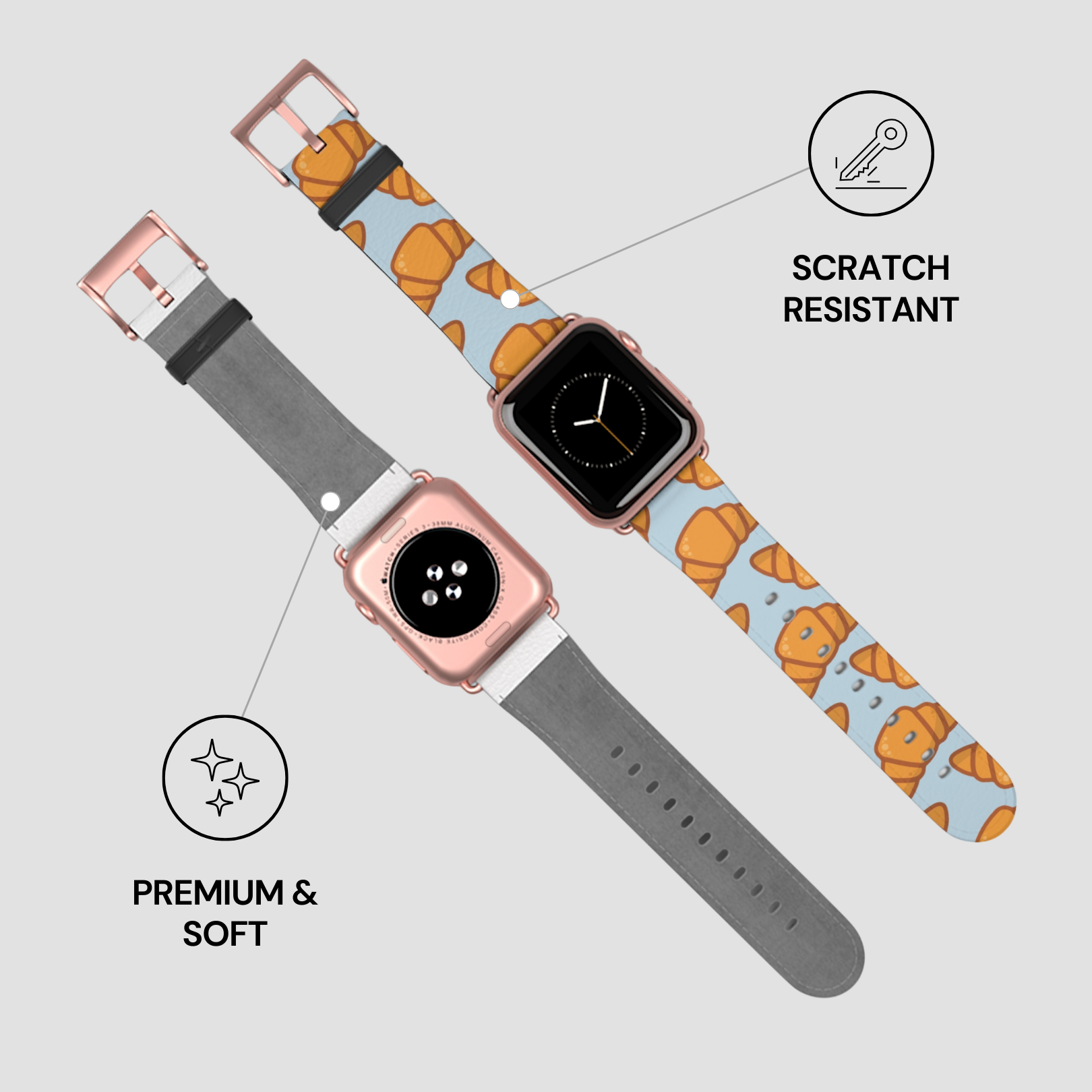 Smartwatch with patterned band on a light gray background | Casenari