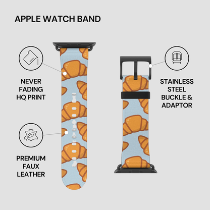 Apple watch band with croissant pattern on a light gray background | Casenari