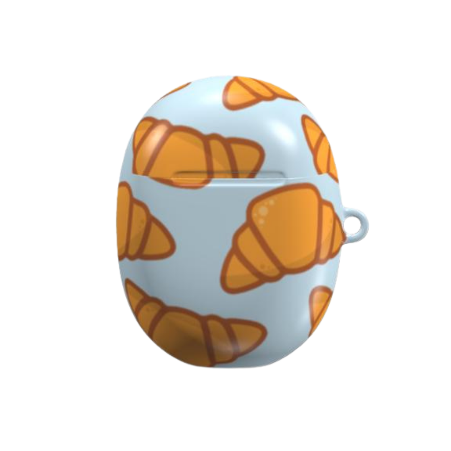 AirPods case with croissant pattern on a light blue background | Casenari