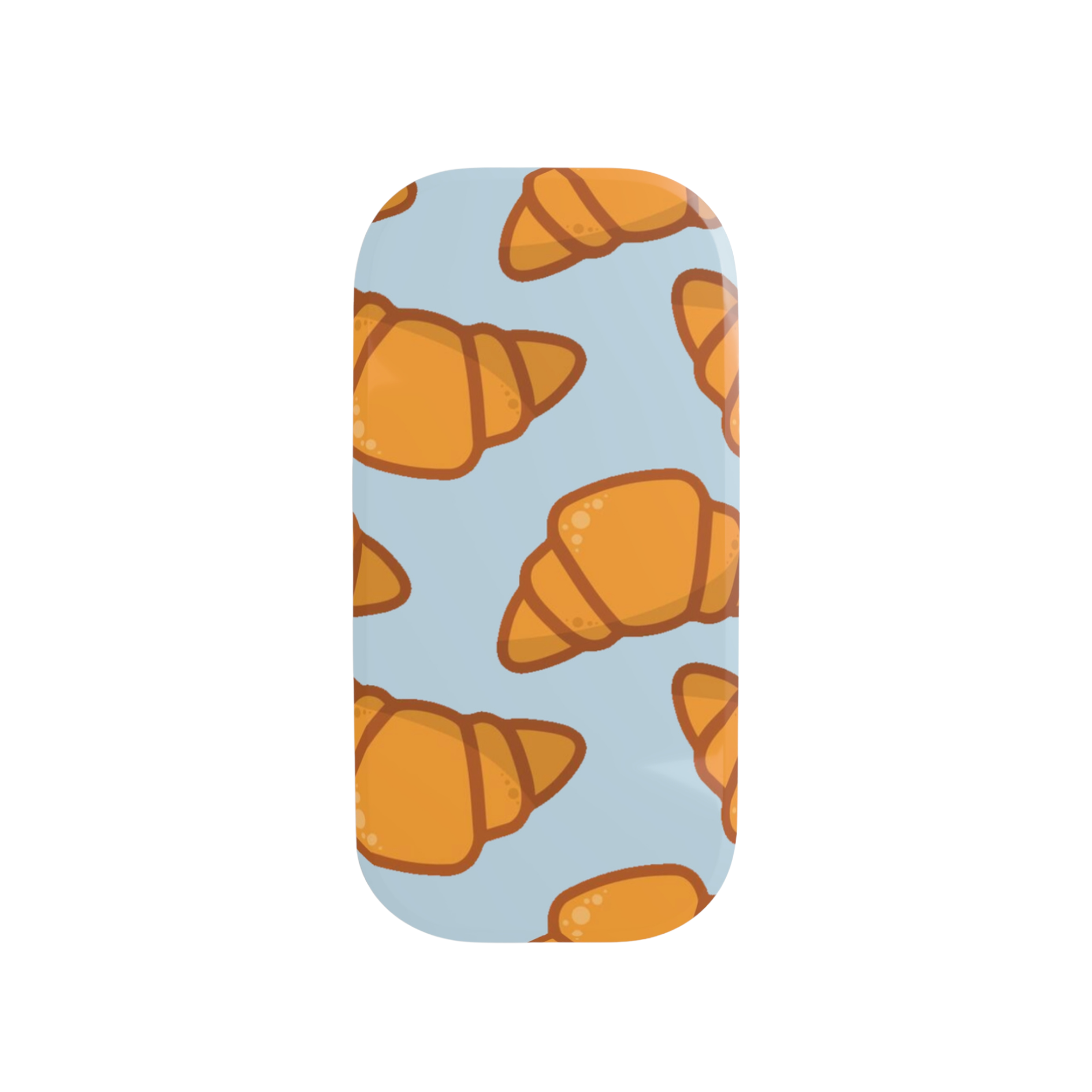 Phone case with croissant pattern on a light blue background | Casenari