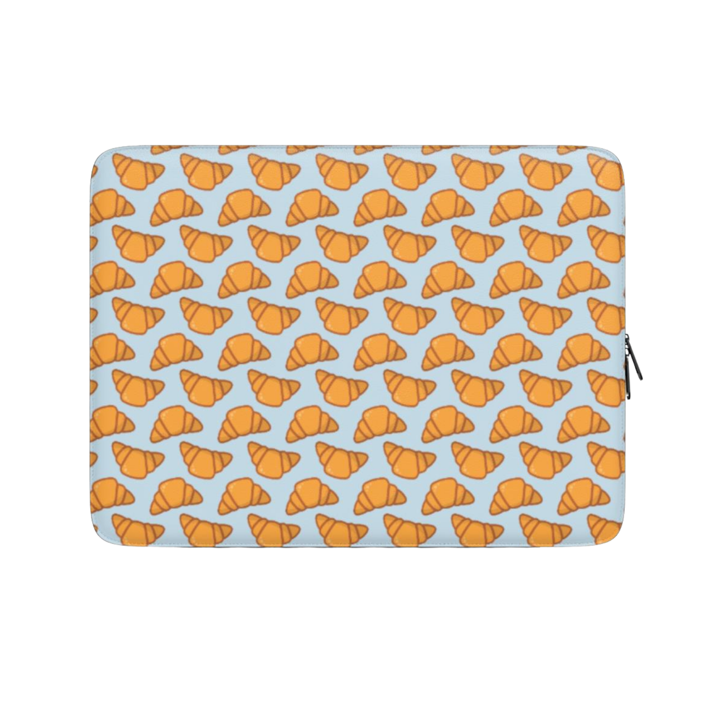 Laptop sleeve with croissant pattern on a light blue background | Casenari