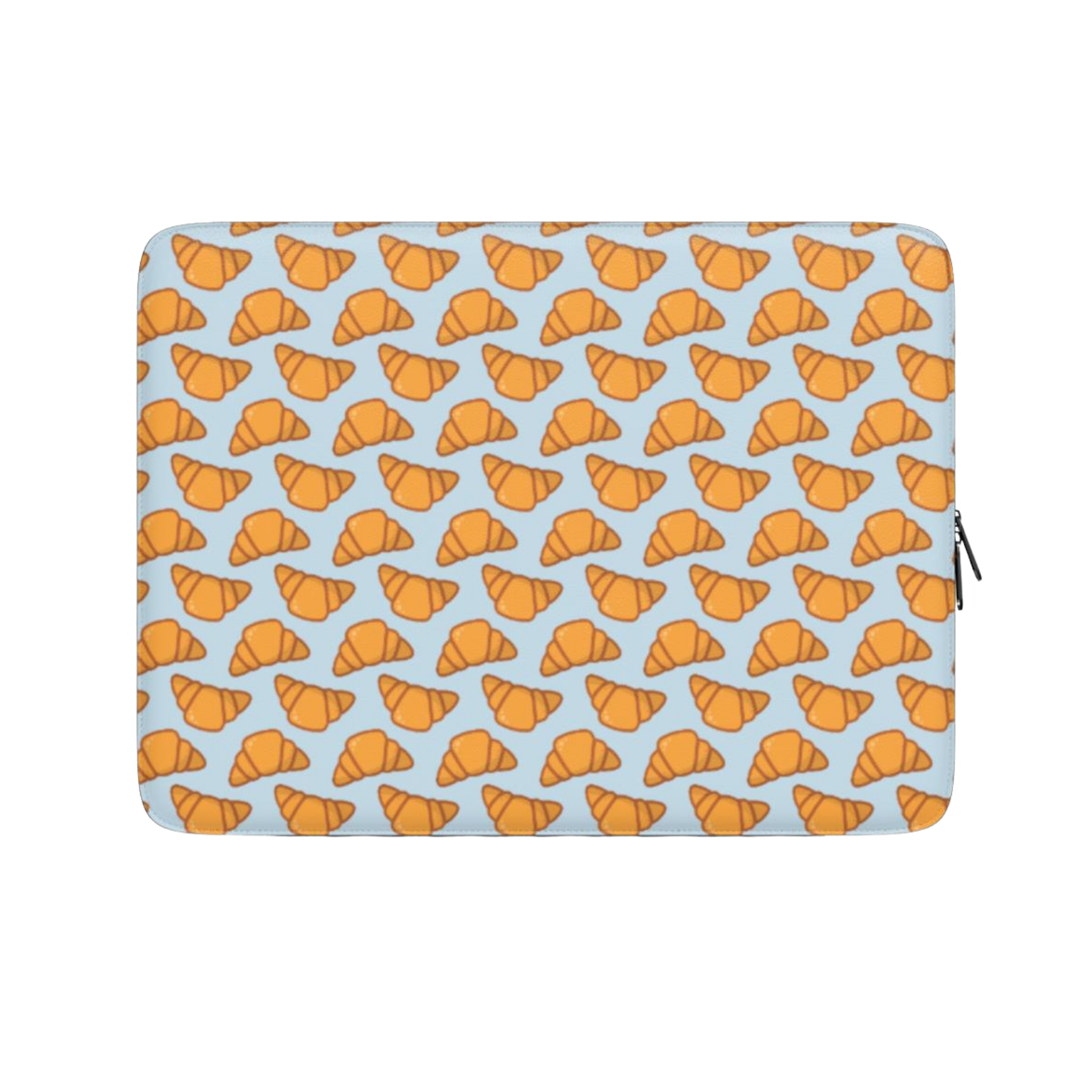 Laptop sleeve with croissant pattern on a light blue background | Casenari
