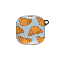 Samsung Buds Case with croissant pattern on a light blue background | Casenari