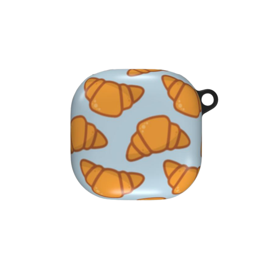 Samsung Buds Case with croissant pattern on a light blue background | Casenari
