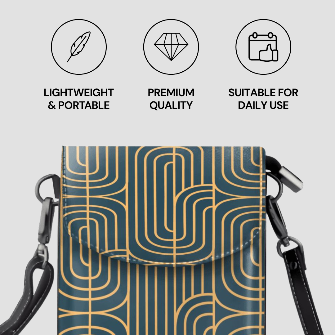 Gold on Teal | Crossbody Phone Purse