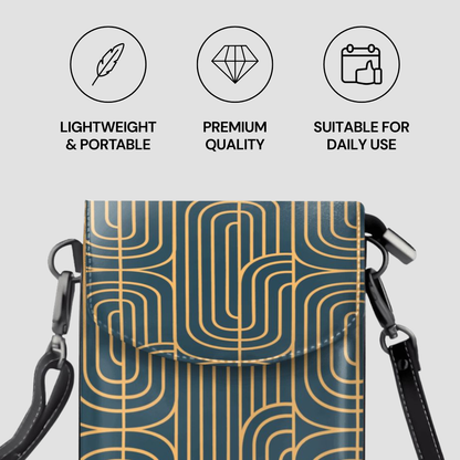 Gold on Teal | Crossbody Phone Purse
