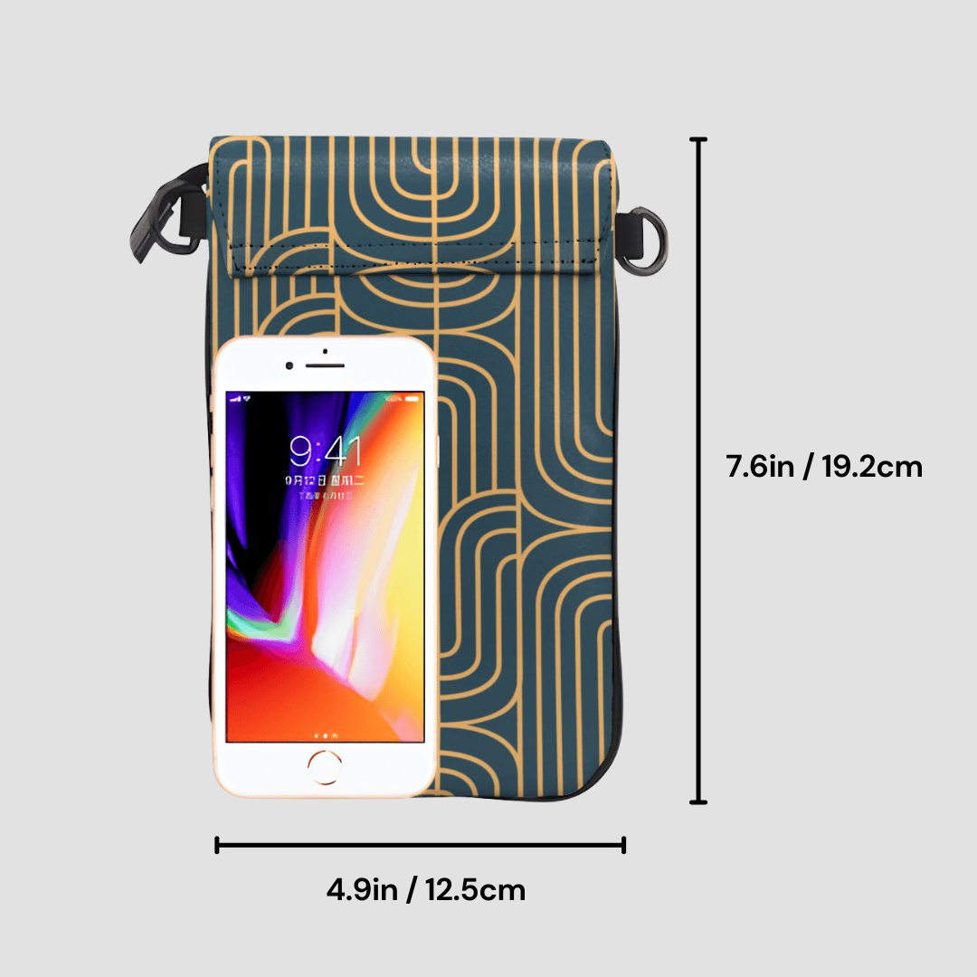 Gold on Teal | Crossbody Phone Purse