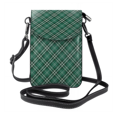 Green plaid crossbody bag on a white background | Casenari