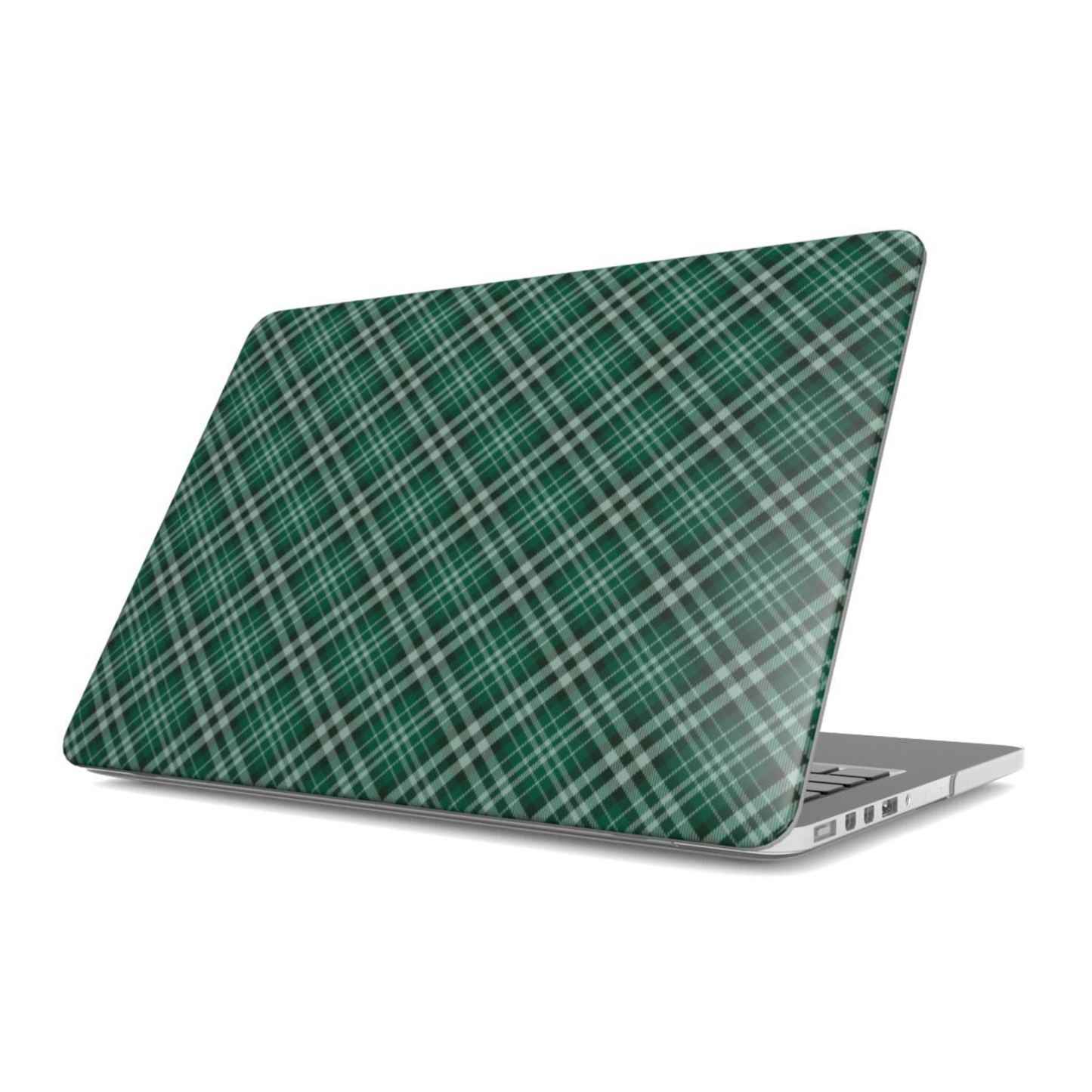 Laptop with a green plaid case on a white background | Casenari