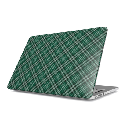 Laptop with a green plaid case on a white background | Casenari