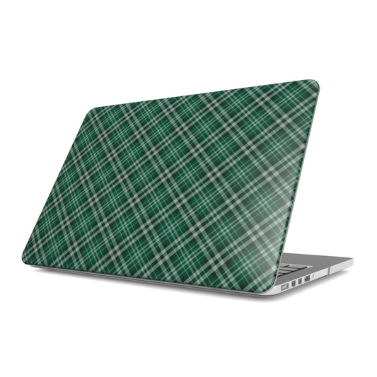 Laptop with a green plaid case on a white background | Casenari