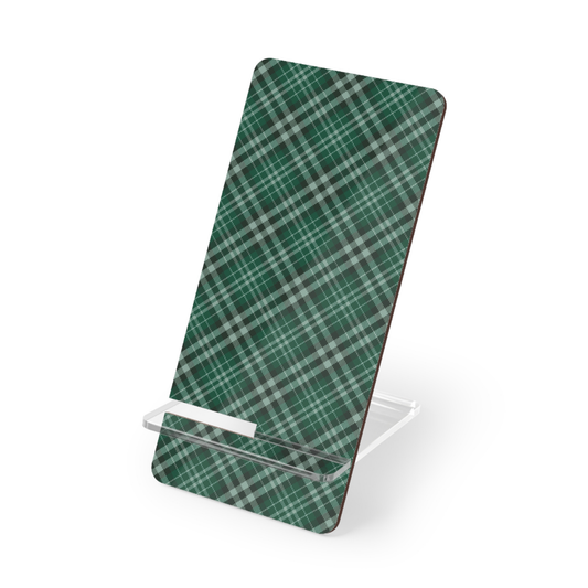Green plaid phone stand on a white background | Casenari