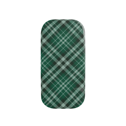 Green and gray plaid pattern on a white background | Casenari