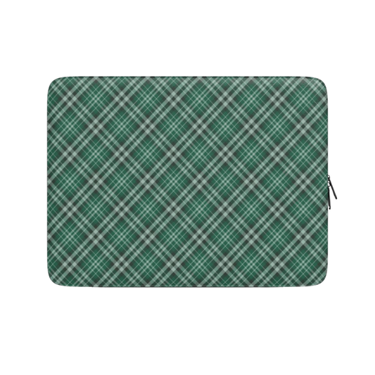 Green plaid laptop sleeve on a white background | Casenari
